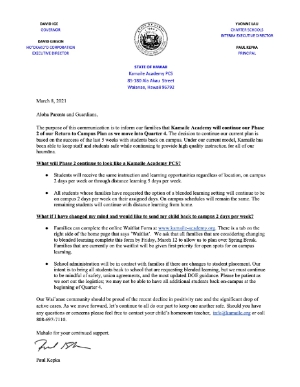 3/8/2021 Letter from the Principal